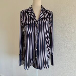 Banana Republic Striped Pajama Style Button-Up Shirt